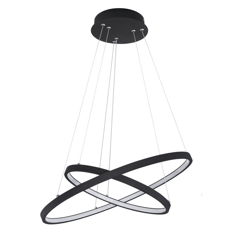Balentin 1 - Light LED Crystal Pendant, Matt Black
