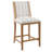 Farmhouse Solid Wood Barstools With Vintage Brass Studs, Upholstered Low Barstools For Bar Counters And Kitchen Islands Set Of 2-912758494