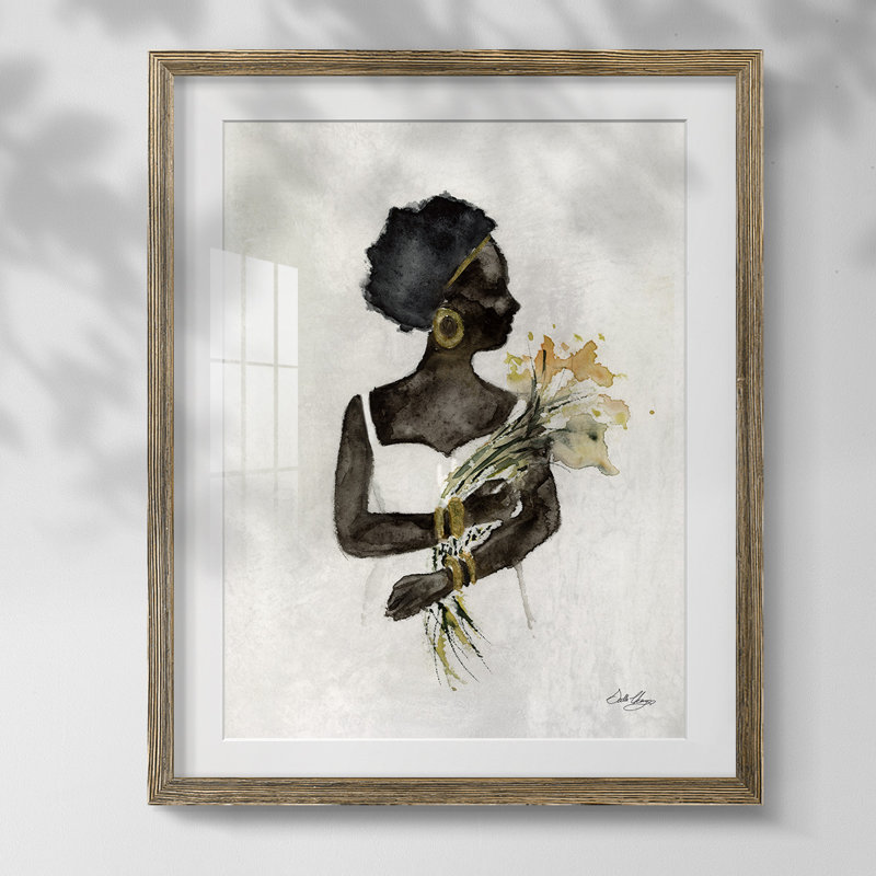 «Soft Inspiration I», reproduction encadrée, Papier avec cadre noyer, Blanc