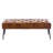Lora Mid-Century Modern Tufted Leather Bench, 44" Wide with Metal Legs-839558802-877218762