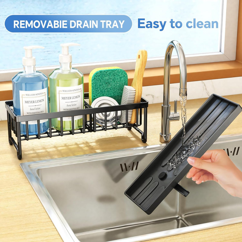 Stainless Steel Sink Caddy, Satin Black