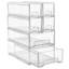 2 tiroirs de rangement empilables transparents Sorbus 2 moyens et 4 petits - Bacs de rangement en plastique avec poignées - Tiroirs de rangement coulissants empilables pour l'organisation de garde-robe, de garde-manger, de bureau, de salle de bain, d'artisanat et de jouets