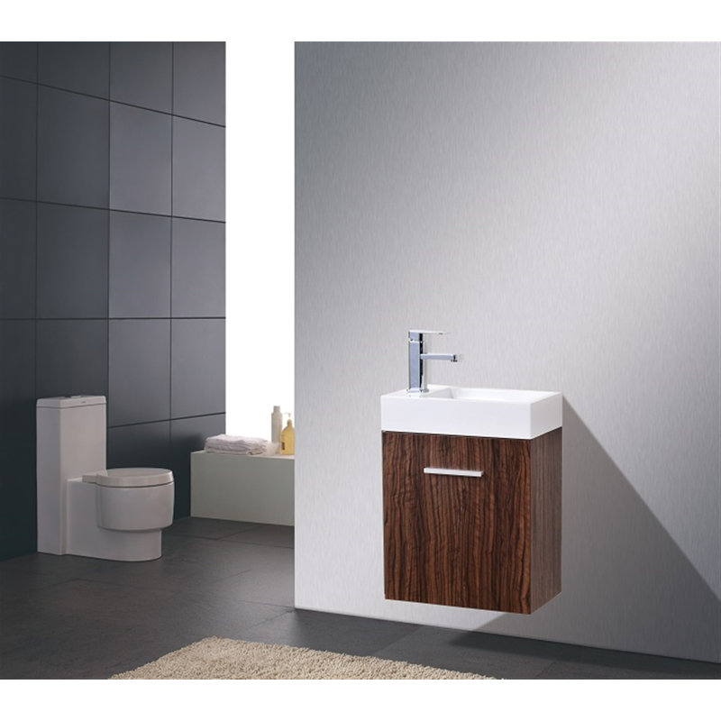 Tenafly 18'' Single Bathroom Vanity with Acrylic Top, Walnut