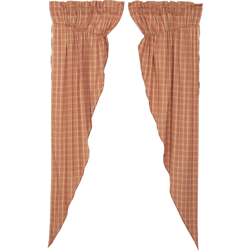 Jacqueline 100% Cotton Room Darkening Curtain Pair, Red, 36" W x 84" L