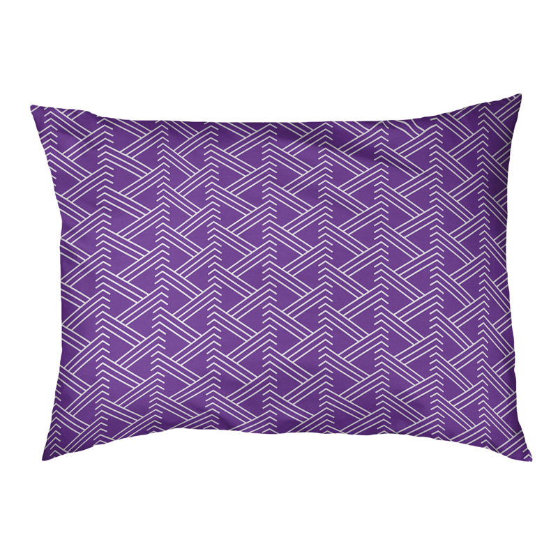 Chen Geometric Polyester Pet Bed, Medium (40" W x 6.5" D x 30" H), Light Purple