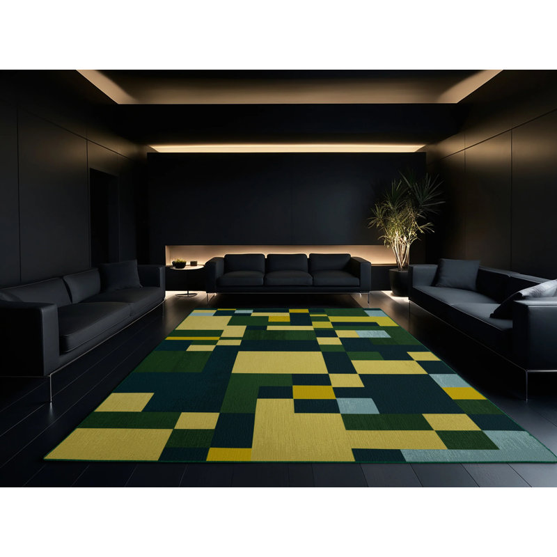 Geometric Grove Rug, Square 3'