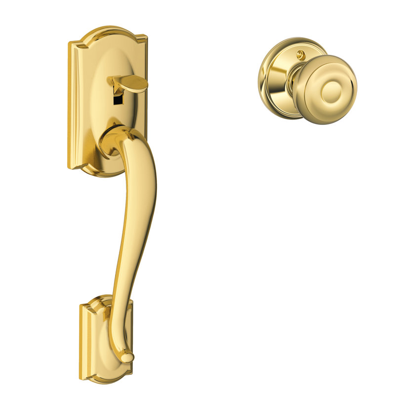 Camelot Lower Half Handle with Knob, Lifetime Brass