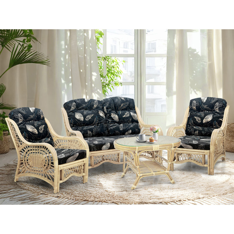 Fauteuil capitonné de 28 po de largeur, Noir / motif de feuilles