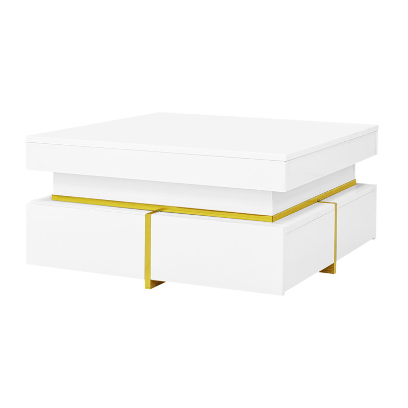 Coffee Table with Storage, White