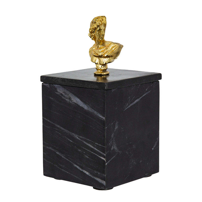 4X4x8" Black Marble Box