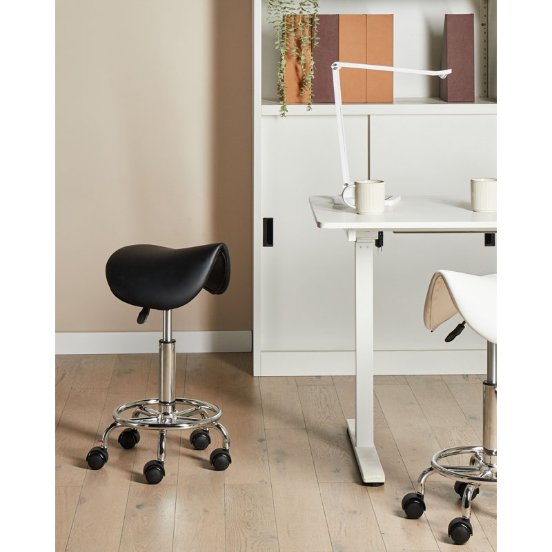 Adjustable Height Ergonomic Active Stool with Footrest, Black