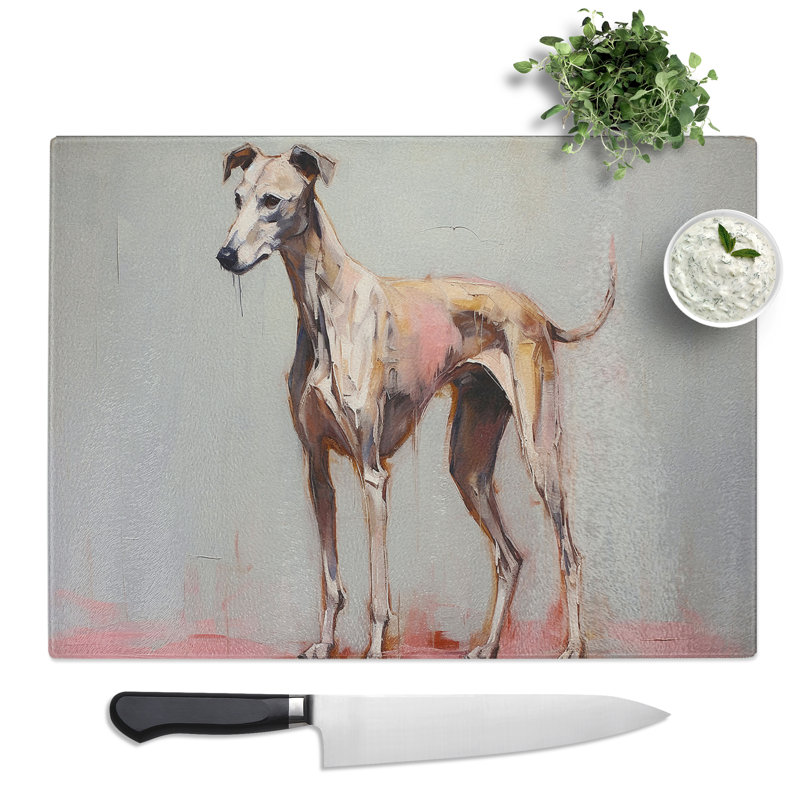 Whippet Gestural  Glass Chopping Board
