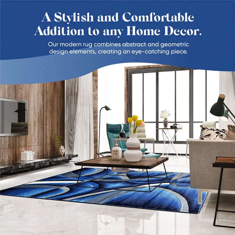 Mccampbell Performance Abstract Indoor Rug, Round 7'