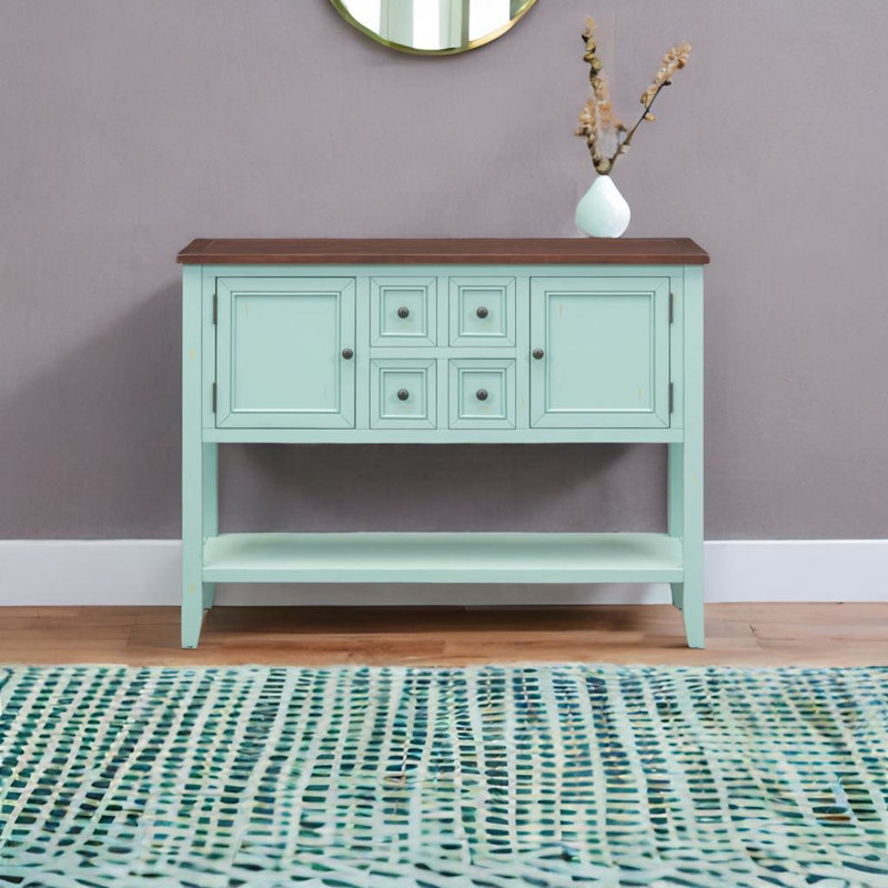 Buffet en bois massif 46 po Nevenko, Vert lac