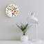 Horloge murale multicolore 12 x 12 po, feuilles d'aquarelle décoratives