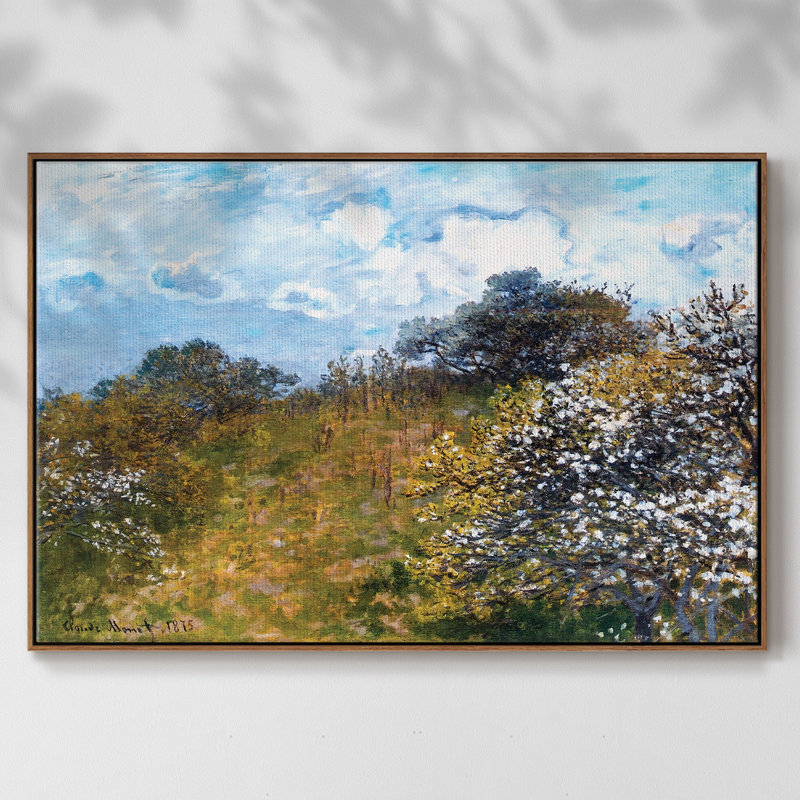 Springtime, 1873, reproduction d'art sur toile, H 17 po x l 25 po x P 2 po, Noyer
