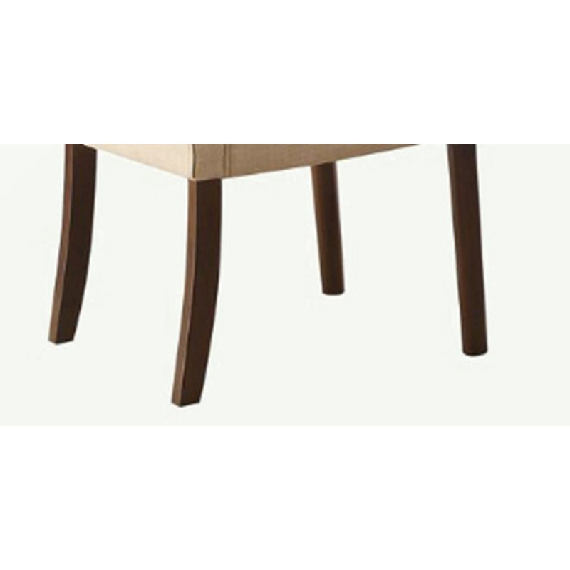 Ensemble de 2 chaises d'appoint en lin et noyer beige Gasha
