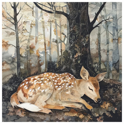 Housse de couette fauve en forêt