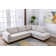 Bridgeview 109.8" Wide Chenille Fabric Cushion Back Upholstered L-Shaped Sectional Solid Wood Frame