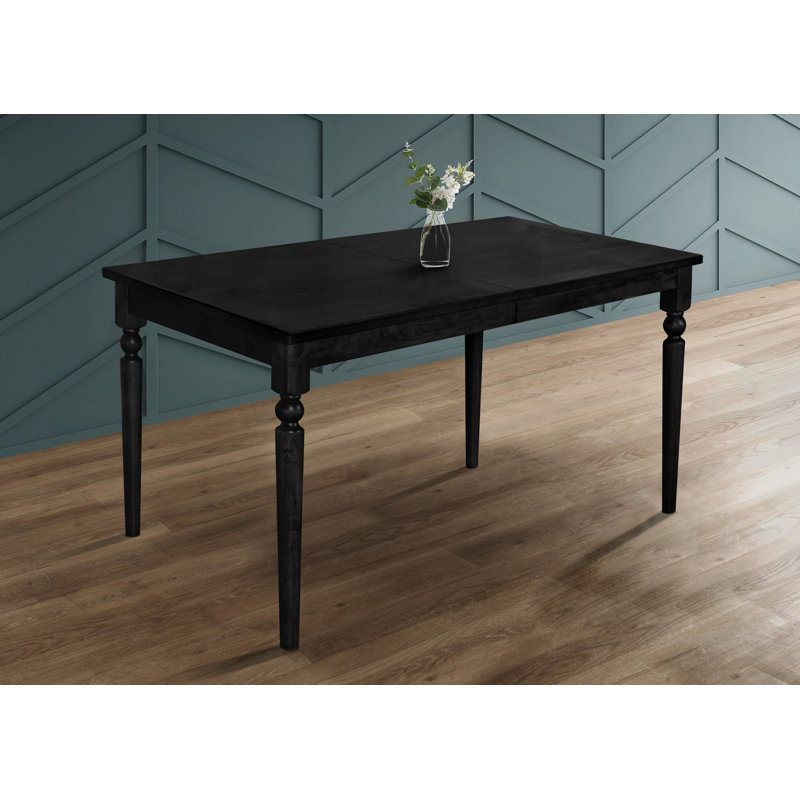 Archuleta Solid Wood Base Dining Table, Black