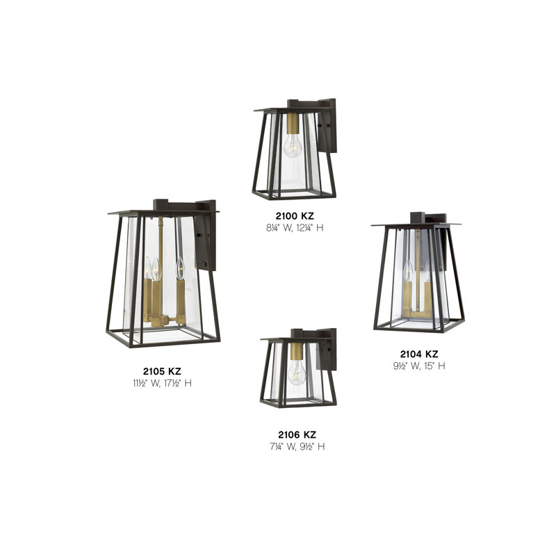 Walker 2-Light Outdoor Wall Lantern, Incandescent, Buckeye Bronze/Yellow
