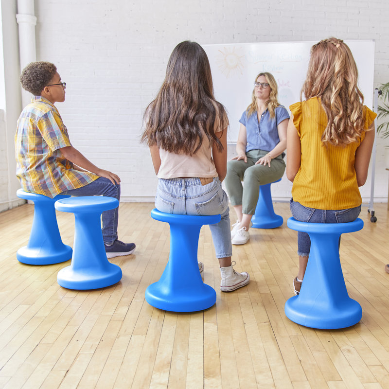 Tabouret ECR4Kids Twist Active, hauteur de siège 18 po, mobilier de salle de classe, Bleu