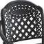 Mobilier de patio - 5 fonte d'aluminium avec coussins, finition noire, empilable, table ronde, option de chaise confortable pour l'extérieur (5) coussins noirs, résistance à la rouille, sièges 4, installation-2019297233