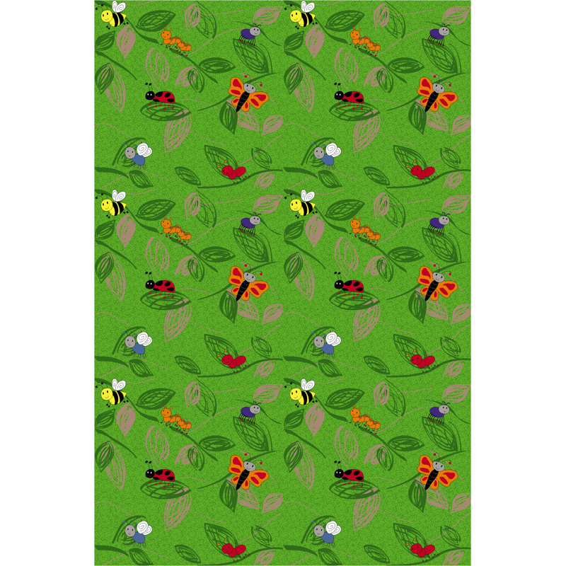 Tapis pour enfants Buzzy Bugs, Rectangle 6 pi x 12 pi