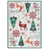 Gertmenian Crystal Print Rudolph Christmas Modern Reindeer Polyester Washable Flat Pile Indoor Area Rug
