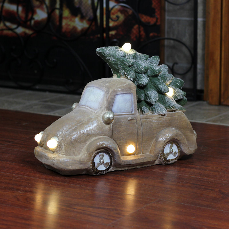 Décoration de table 15,5 "DEL rétro et musicale avec arbre de Noël