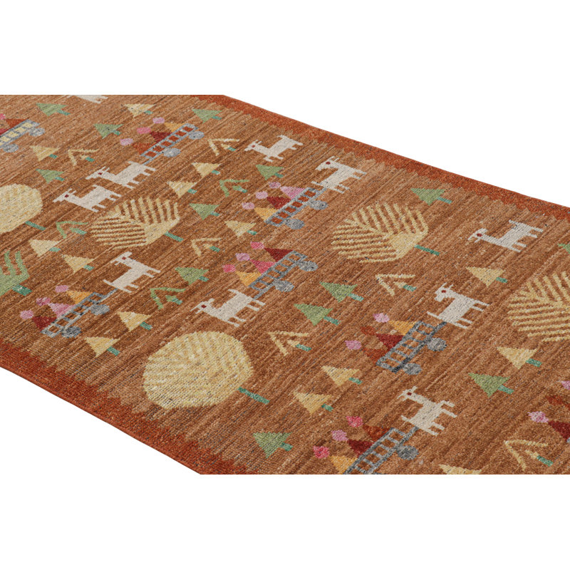 Burano Hand Knotted Wool Geometric Area Rug, Rectangle 5' x 7'
