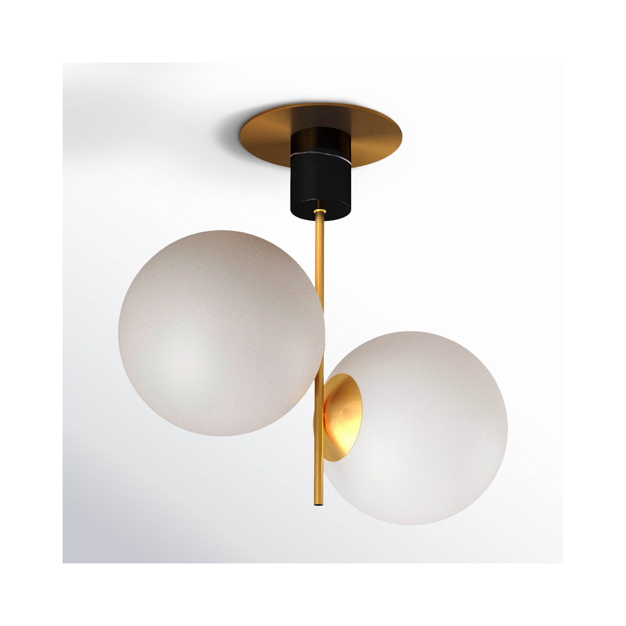 Drake 2 Light Glass Semi Flush Mount