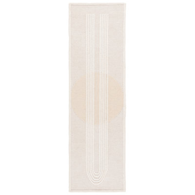 Harrisville Rodeo Drive Hand Tufted Wool/Cotton Abstract Rug in Ivory/Beige