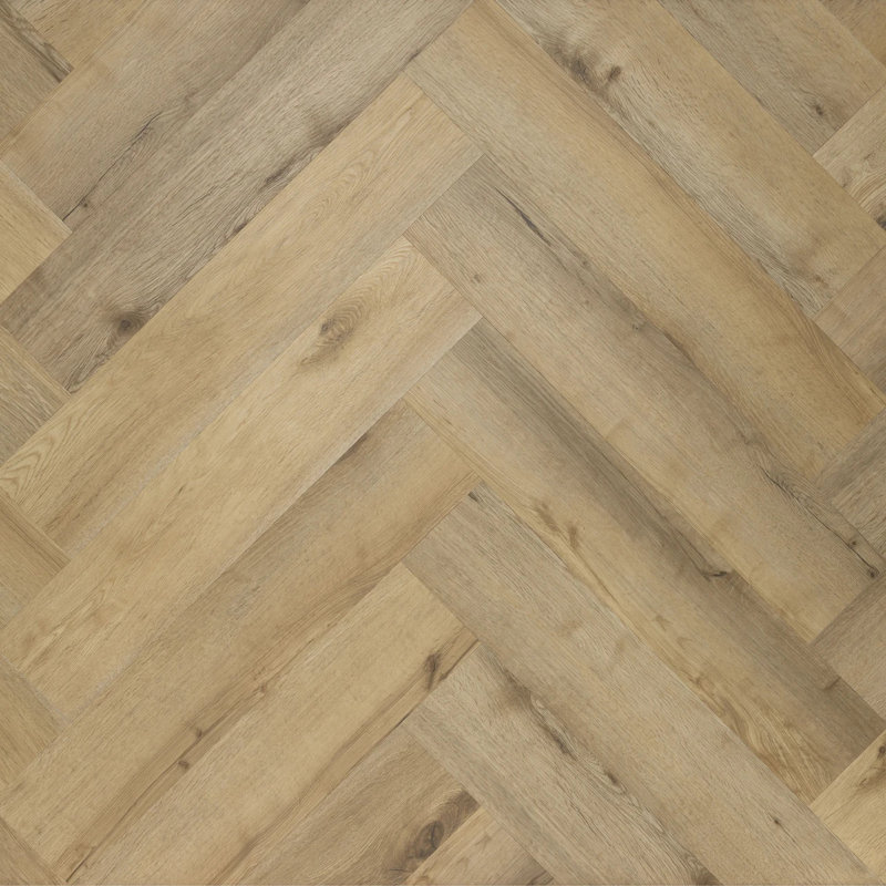 Blues Herringbone SPC Vinyl Flooring Planks - 29.5 in x 5.9 in - Walker Oak, Walker Oak