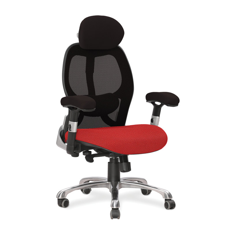 Inbox Zero Artimacormick Mesh Executive Chair, Black/Red