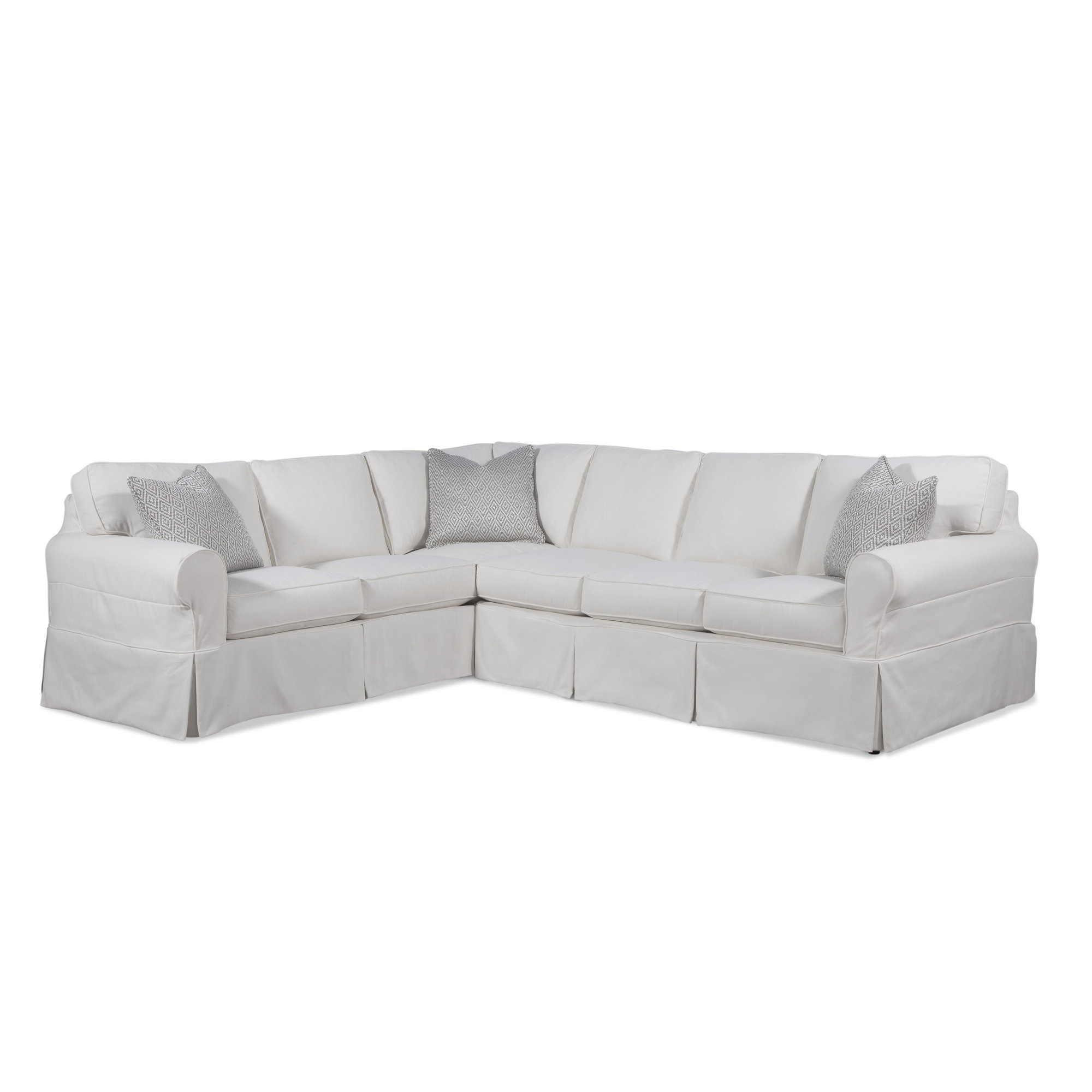 Bedford 2 - Piece Slipcovered Sectional, Basic Navy; 0317-61, 5" Innerspring Mattress, Right Hand Facing