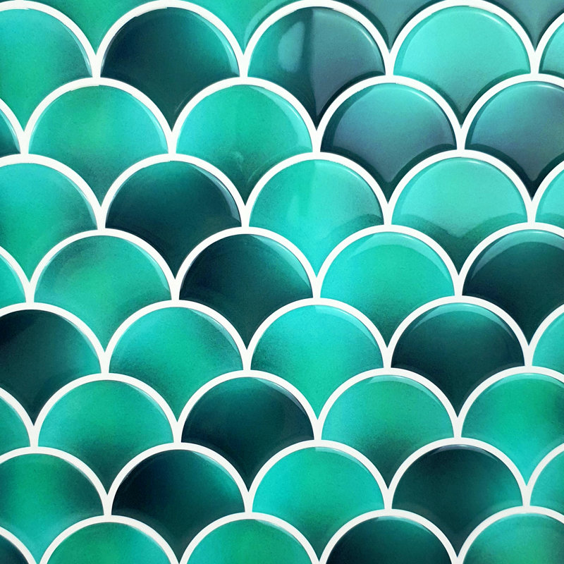 Anjie Fresh Turquoise PVC 3D Sticker Tile 20.3cm x 28cm