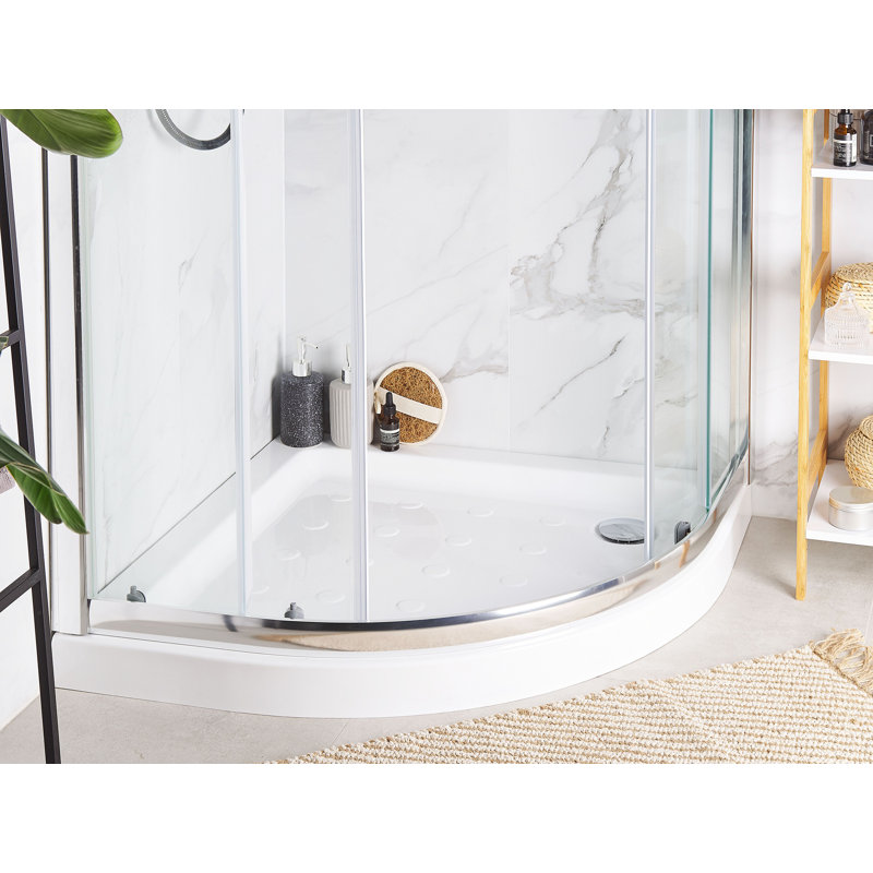 Alleyne Acrylic Shower Tray - White, 7cm H x 90cm W x 90cm D