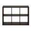 Organisateur de rangement cubique à dossier ouvert Furinno, 6 cubes, chêne foncé-595022464-550368792