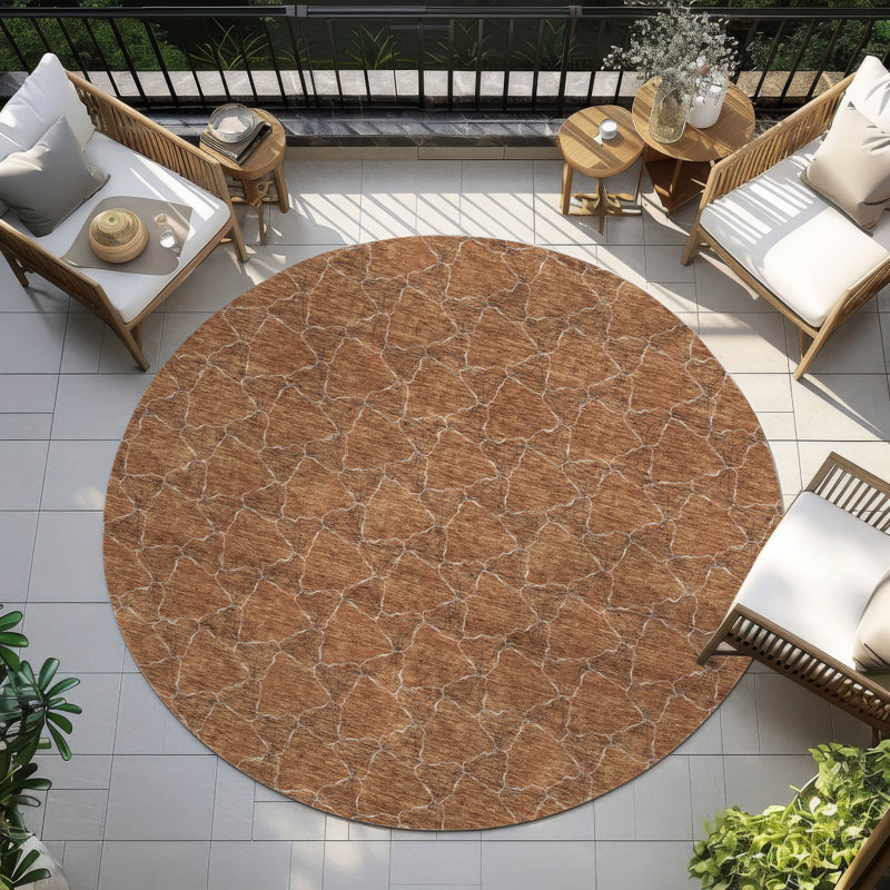  Chayden Area Rug with Non-Slip Backing, Round 8'