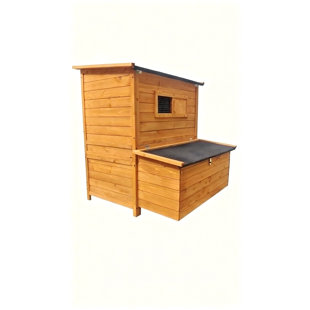 Double-House Wooden Chicken Coop With 3 Nesting Boxes And 2 Pull-Out Trays