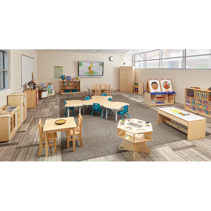 Natural Wood Six-Sided Science Activity Table