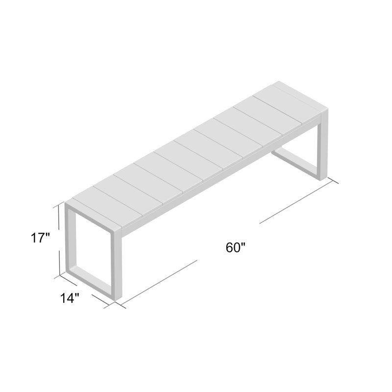 Banc de pique-nique en aluminium Reginald, Blanc / Bois flotté