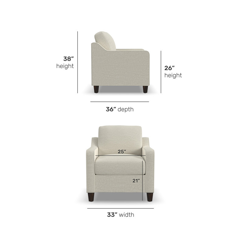 Drew 33'' Wide Armchair, Beige