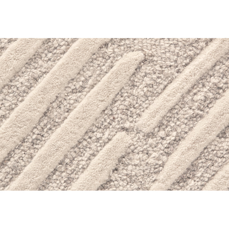 Tapis sable blanchi touffeté à la main Cunningham, Tapis de couloir 2 pi 6 po x 8 pi