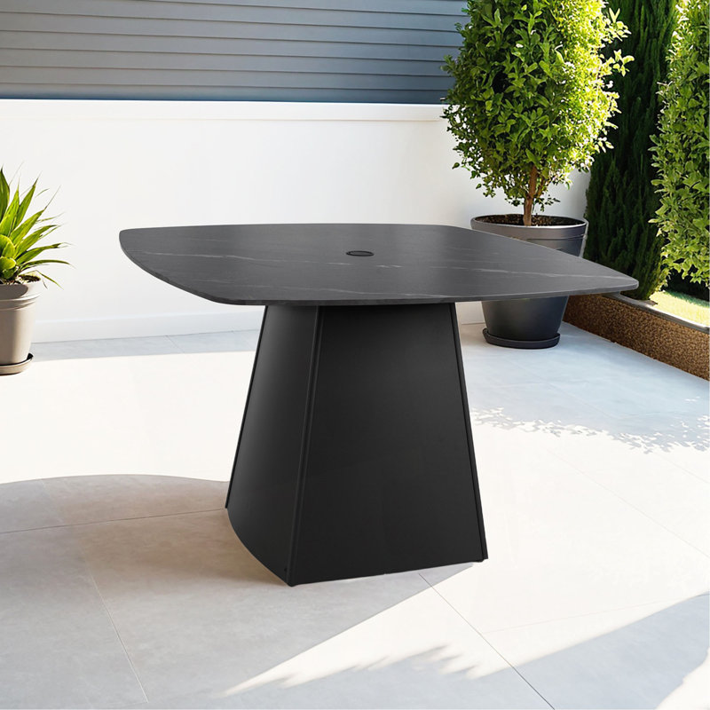 Table de salle à manger à piédestal d'extérieur 44 po Modern