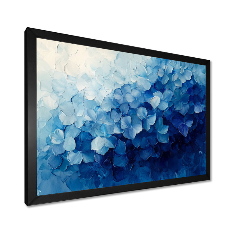 Velours hortensia lignes de grâce - hydrangées, art mural, 30" H x 40" W, Picture Frame Print, Noir