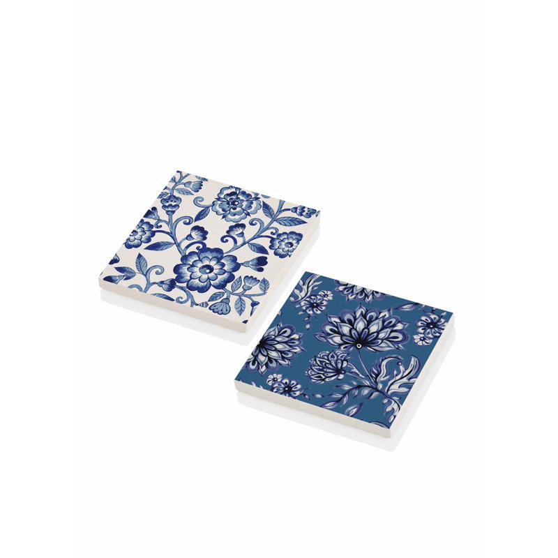 Marble Square 2 Piece Coaster Set