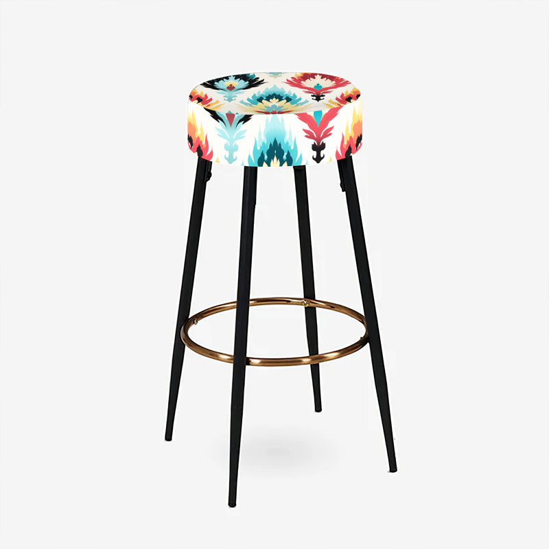 Ensemble de 2 tabourets de bar orange Ikat Nomadic Tribe