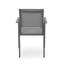 Chaise de salle à manger d'extérieur moderne en aluminium avec siège en filet (ensemble de 2), gris métal et gris foncé